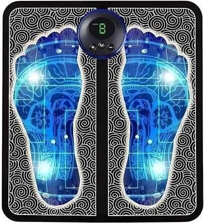 Foot Massager Feet Massage Machine ,Electronic Muscle Stimulator Massage Mat USB Rechargeable Massager (Black) - The Indian Home Vaultxggxt1 - 1s