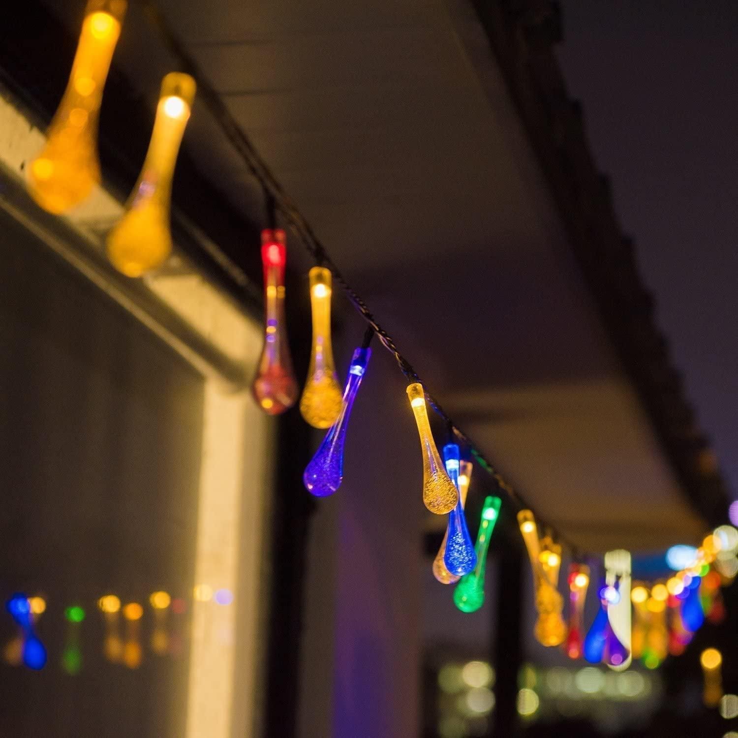 String Lights for Decoration - 14 LED Rain Drop Fairy Lights Waterproof Indoor Outdoor for Home Decoration - The Indian Home Vaultxggxt1 - 1s