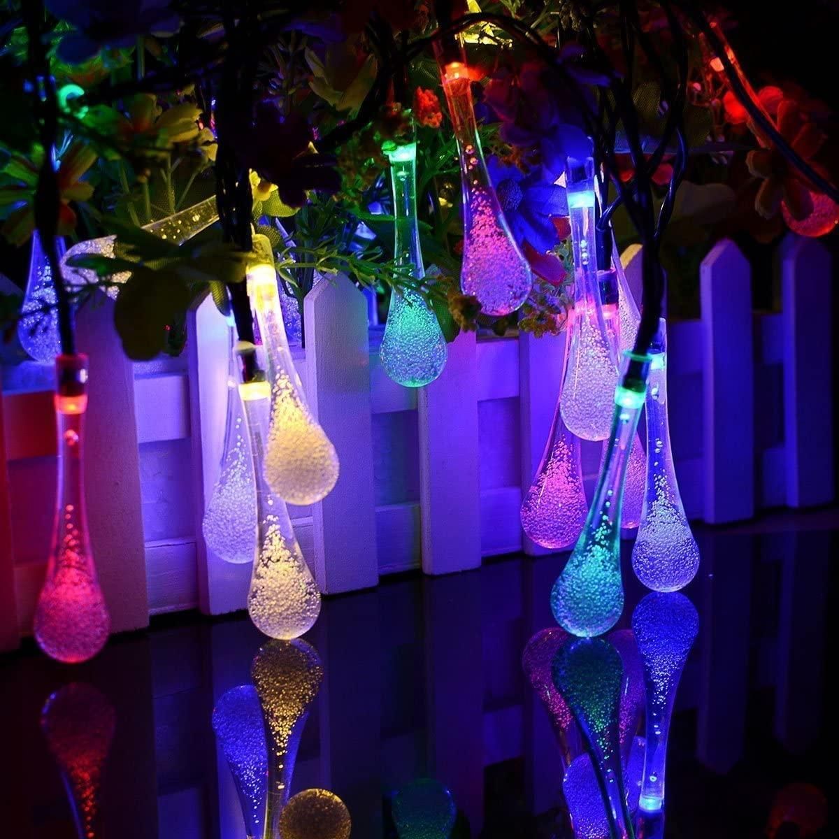 String Lights for Decoration - 14 LED Rain Drop Fairy Lights Waterproof Indoor Outdoor for Home Decoration - The Indian Home Vaultxggxt1 - 1s